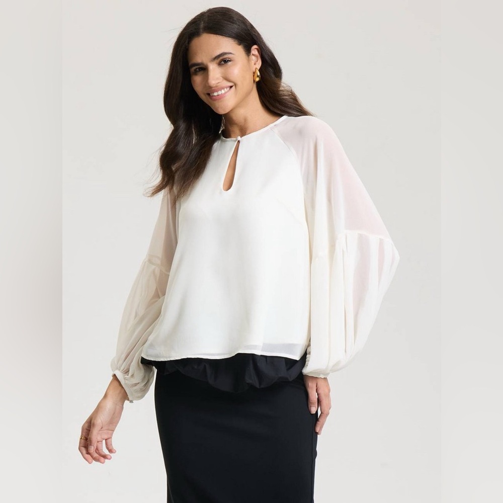 a new day White and Black Blouse